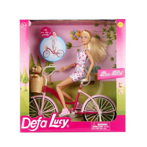 Кукла шарнирная Defa на велосипеде, арт. 8276