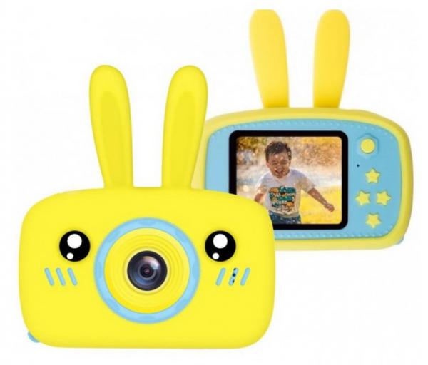 Детский цифровой фотоаппарат Smart Kids Camera Зайка, желто-голубой